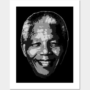 Nelson Mandela Black and White Posters and Art